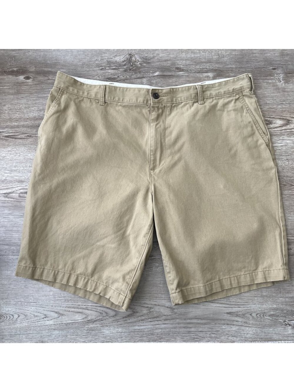 Dockers Flat Front Chino Shorts Mens 40 Khaki Cotton 9" Inseam